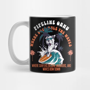 Pipeline Hawaii dog surf 8209 Mug